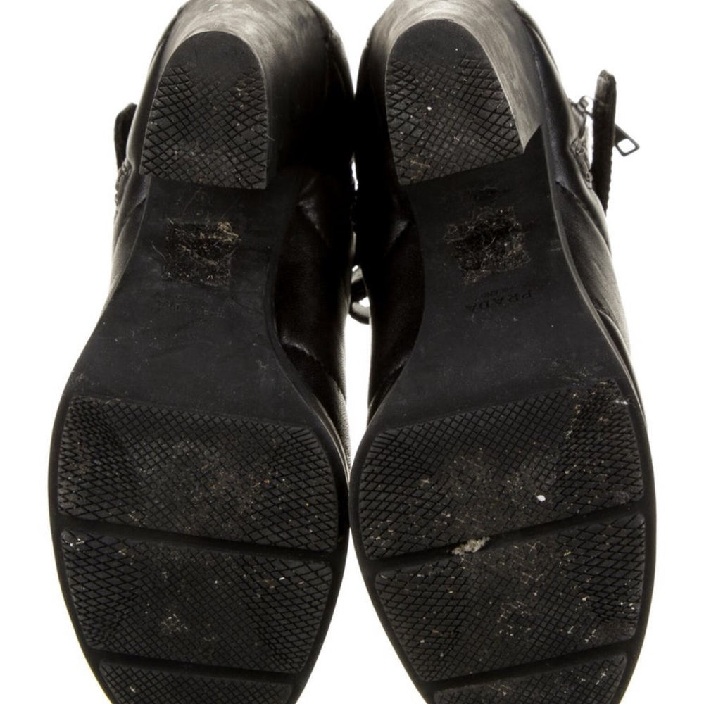 Prada Black Lace Up Boots with Rugged Soles - Picture 5 of 5
